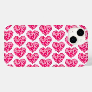 Stripe Dots Hearts Case-Mate iPhone 14 Case