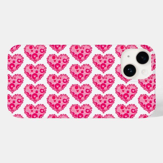 Stripe Dots Hearts Case-Mate iPhone Case (Back (Horizontal))