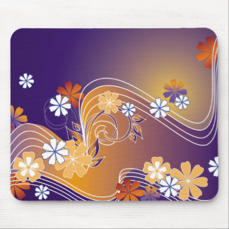 stripe floral design mouse pad