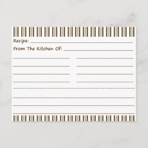 Stripe It Up Blank Recipe Cards