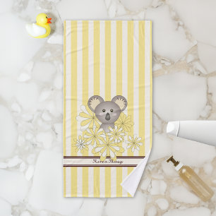 Stripe Jaune Personnalisée Cute Baby Kids Koala