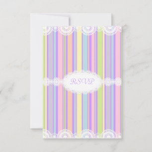 STRIPE LACE ALL OCCASION RSVP PURPLE2 INVITATION