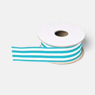 Stripe lengthwise narrow ribbon turquoise white grosgrain ribbon