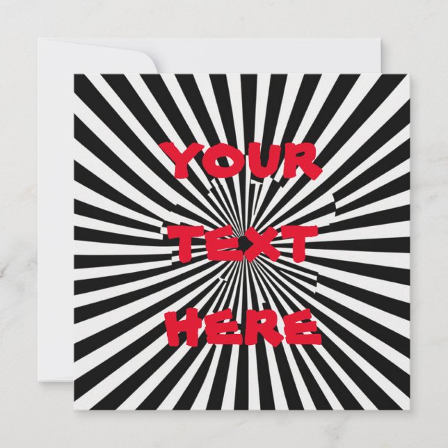 Stripe optical illusion your text here card black  (Front)