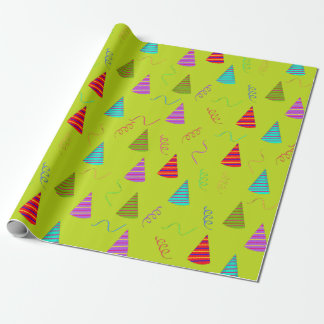 Stripe Party Hat Colourful Ribbon  Wrapping Paper