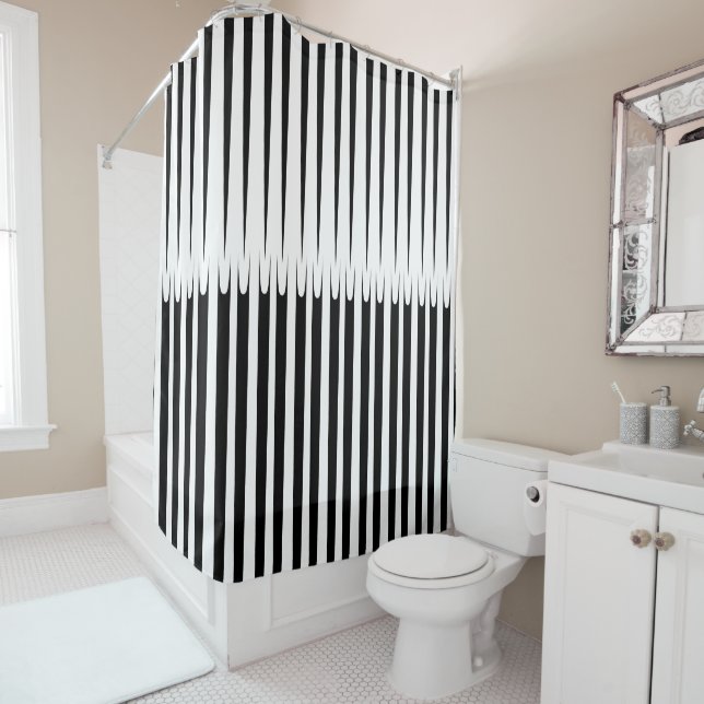 Stripe Pattern Black White Unique Abstract Modern (In Situ)