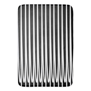 Stripe Pattern Black White Unique Abstract Stylish Bath Mat