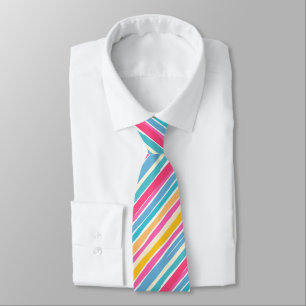 Stripe Pattern Colour Happy Tie