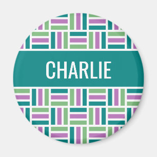 Stripe Pattern custom name magnet