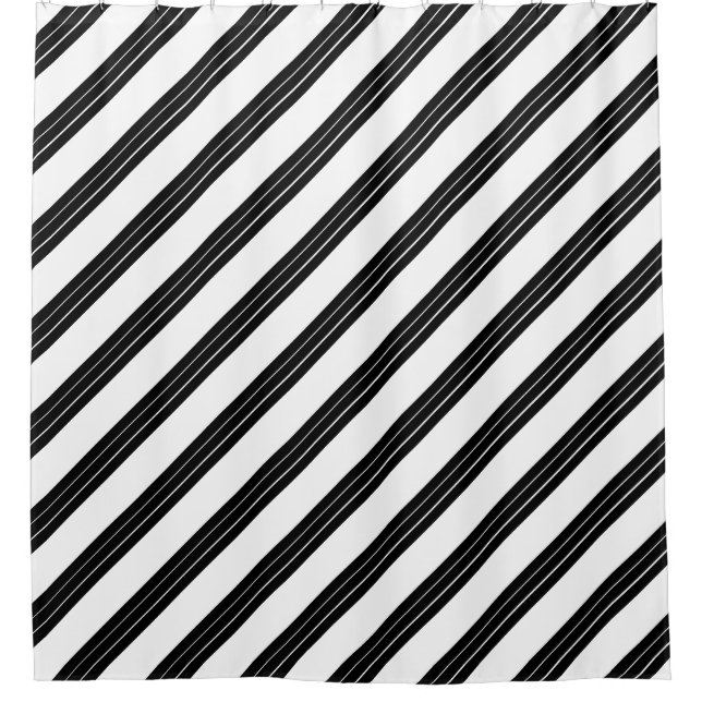 Stripe Pattern  Diagonal Lines Black White Decor (Front)