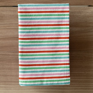 Stripe Pattern   Modern Colorful Christmas Cheer Hand Towel