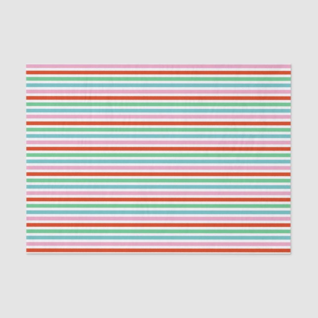 Stripe Pattern | Modern Colourful Christmas Cheer Tissue Paper (Front)