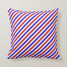 STRIPE PATTERN PILLOW, Red White & Blue