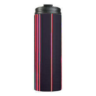 Stripe pattern with navy blue, white and red verti thermal tumbler