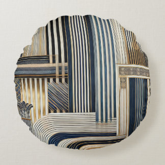 Stripe Patterns Round Pillow