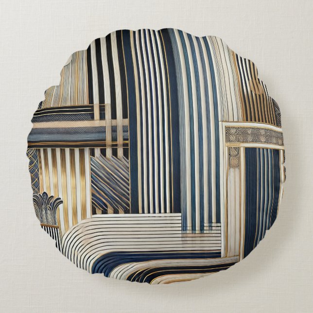 Stripe Patterns Round Pillow (Front)