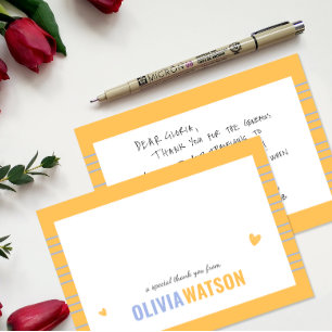 Stripe Personalized Name Thank You Appreciation Holiday Card