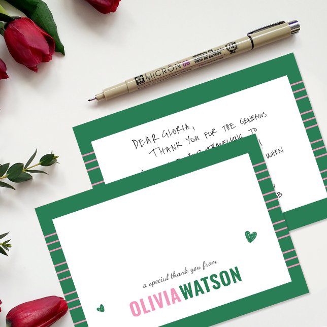 Stripe Personalized Name Thank You Appreciation Holiday Card (Stripe Personalized Name Thank You Appreciation Holiday Card)