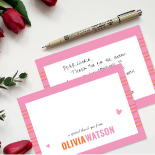 Stripe Personalized Name Thank You Appreciation Holiday Card