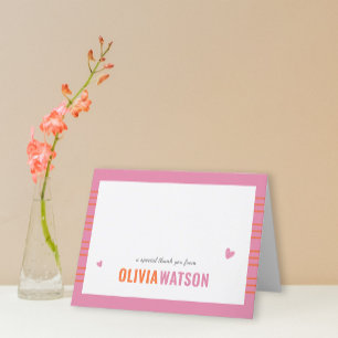 Stripe Personalized Thank You Appreciation Folded Holiday Card