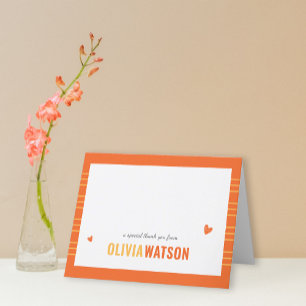 Stripe Personalized Thank You Appreciation Folded Holiday Card