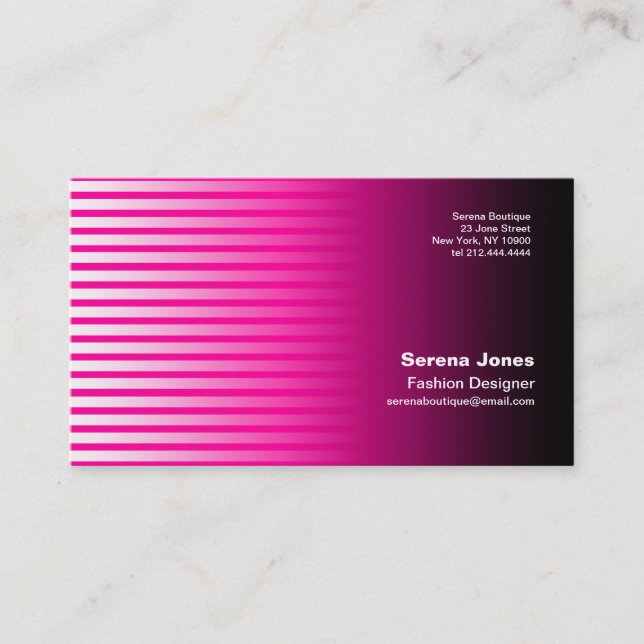 Stripe Pink Business Card (Front)