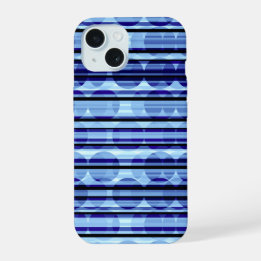 Stripe Polka Dots Blue iPhone 15 Case