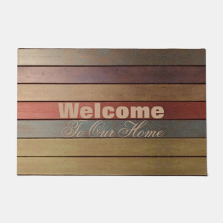 Stripe Print Welcome Doormat