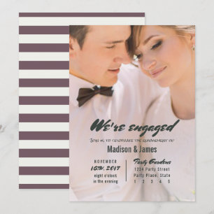 Stripe prune Cartes d'invitation pour une fête