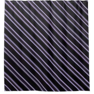Stripe purple black shower curtain