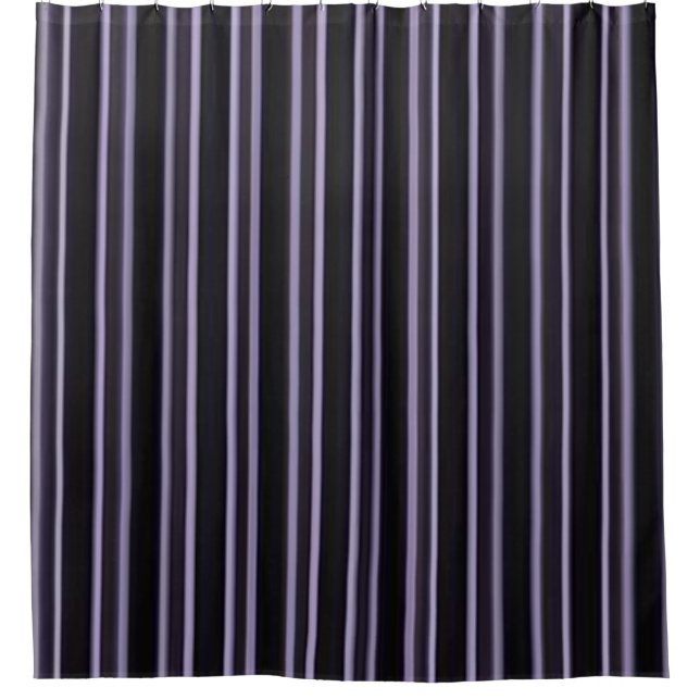 Stripe purple black showercurtain (Front)