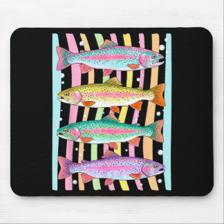 Stripe rainbow trout fishing outdoor fish summer mouse pad