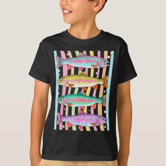 Stripe rainbow trout fishing outdoor fish summer T-Shirt