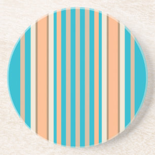 Stripe Series---Blue & Tan coaster