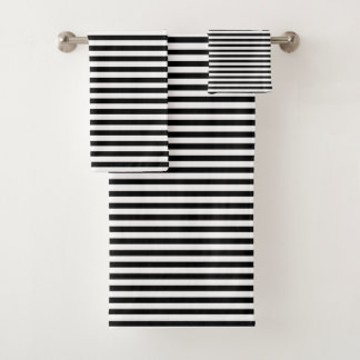 Stripe Towel Set - Black/White