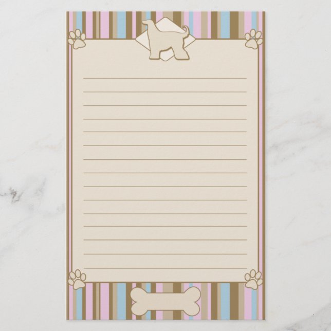 Striped Afghan Hound Stationery (Front)