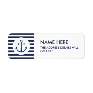 Striped anchor address label