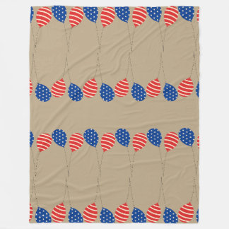 Striped and starry balloons fleece blanket