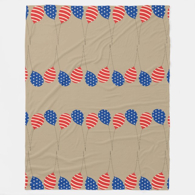 Striped and starry balloons fleece blanket (Front)