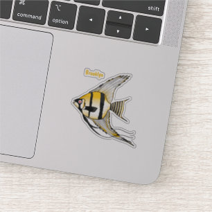 Striped angelfish cartoon illustration