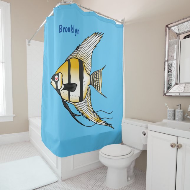 Striped angelfish cartoon illustration (In Situ)