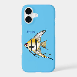 Striped angelfish cartoon illustration