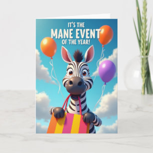 Striped Animal Birthday Fun Card