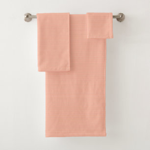Striped Apricot Colour Custom Elegant Trendy Cute Bath Towel Set