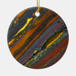 Striped Australian Tiger Eye Ceramic Ornament