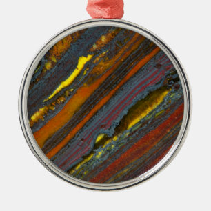 Striped Australian Tiger Eye Metal Ornament