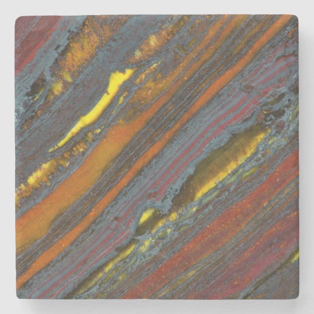 Striped Australian Tiger Eye Stone Coaster (Front)