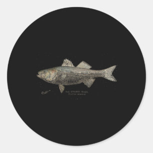 Striped B Fishing  Classic Round Sticker
