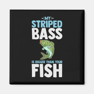 Striped B Fishing Funny Fish Atlantic Rockfish Magnet