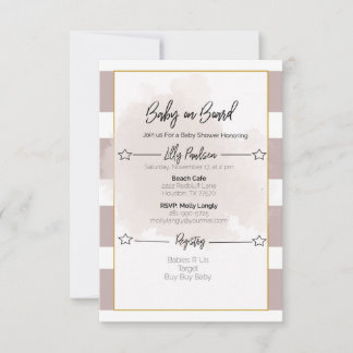 Striped Baby Shower Invite